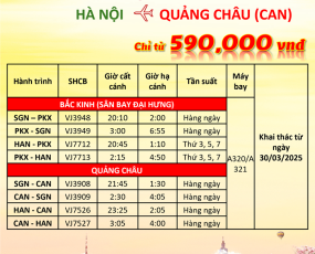 VIETJET AIR MỞ ĐƯỜNG BAY MỚI ĐẾN TRUNG QUỐC