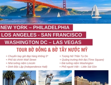 TRẢI NGHIỆM NÉT ĐẸP HAI BỜ NƯỚC MỸ  NEW YORK – PHILADELPHIA – WASHINGTON DC – LAS VEGAS – LOS ANGELES – SAN FRANCISCO