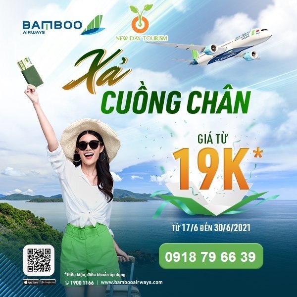 XẢ CUỒNG CHÂN VỚI VÉ ƯU ĐÃI BAMBOO AIRWAYS GIÁ TỪ 19K